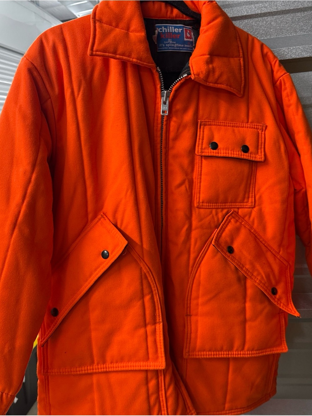 Kids' High-Visibility Orange Puffer Jacket by